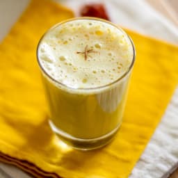 Badam Paal made with home made badam milk powder