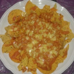 Baked bean Nachos (my special recipe)