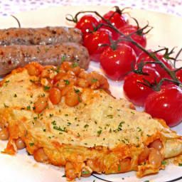 Baked bean omelette