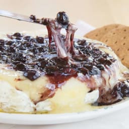 Baked Brie with Bacon Balsamic Blueberries