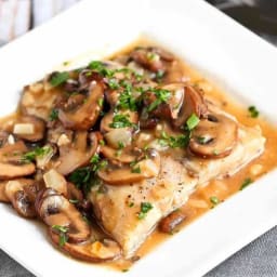 Baked Fish Marsala Recipe with Mushrooms