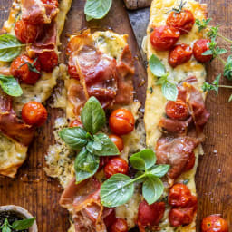 Baked Gruyère Tomato Bruschetta.