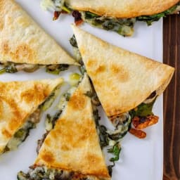 Baked Spinach Mushroom Quesadillas