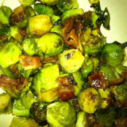 Balsamic Glazed Brussels Sprouts with Pancetta