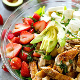 Balsamic Grilled Chicken Strawberry Caprese Salad