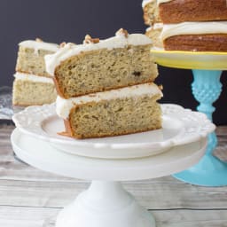 Banana Cake with Brown Sugar Cream Cheese Frosting