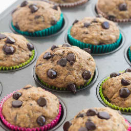 Banana Chocolate Chip Zucchini Muffins