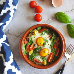 Basil & Tomato Baked Eggs