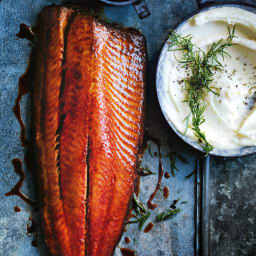 Beetroot And Juniper Glazed Salmon With Horseradish Mash