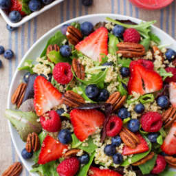 Berry Pecan Quinoa Salad with Homemade Berry Vinaigrette