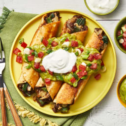 Black Bean & Poblano Flautas with Guacamole & Pico de Gallo