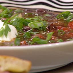 Black Bean Stoup and Southwestern Monte Cristo Sandwiches