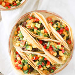 Black Bean Street Tacos with Tropical Fruit Salsa