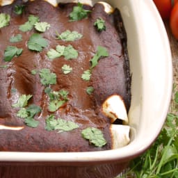 black bean & avocado enchiladas