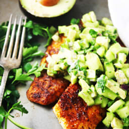 Blackened Tilapia with Cucumber Avocado Salsa [21 Day Fix]