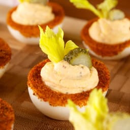 Bloody Mary Deviled Eggs