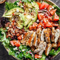 BLT Balsamic Chicken Avocado & Feta Salad