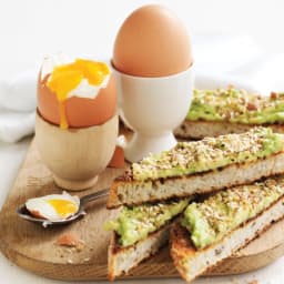 Boiled eggs with dukkah soldiers