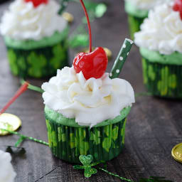Boozy Shamrock Shake Cupcakes
