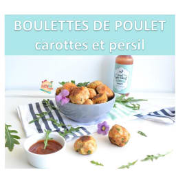 Boulettes de poulet, carottes et persil