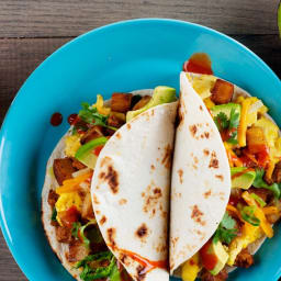 Breakfast Tacos with Homemade Chorizo, Crispy Potatoes, and Egg