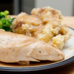 Brined Roast Turkey with Pan Gravy