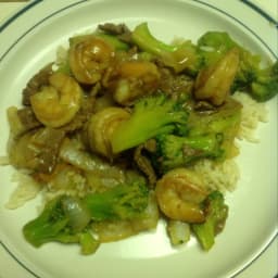 Broccoli, Beef and Shrimp