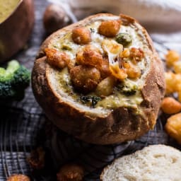 Broccoli Cheddar Soup with Fried Cheese Curds