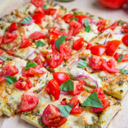 Bruschetta Chicken Pesto Tart