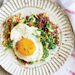 Brussels Sprout and Quinoa Hash With Fried Eggs Will Be Your New Favorite B