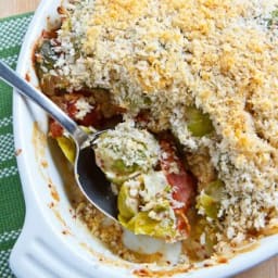 Brussels Sprouts with Bacon in a Mustard Cream Topped with a Parmesan Crust