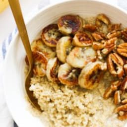 Caramelized Banana Quinoa Breakfast Bowl