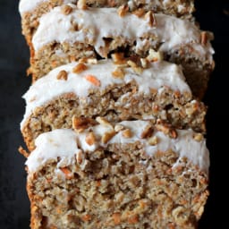 Carrot Cake Banana Bread with Thick Cinnamon Cream Cheese Frosting