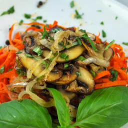 Carrot Pasta with Mushroom Sauce