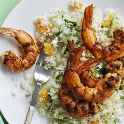 Cauliflower Couscous with Paprika Shrimp