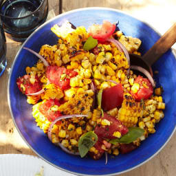 Charred Corn Salad with Basil and Tomatoes