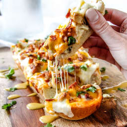 Cheesy Alice Springs Chicken French Bread Pizza