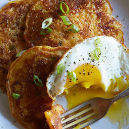 Cheesy Pumpkin and Green Onion Pancakes