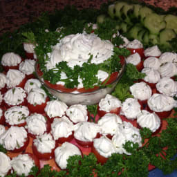 Cherry Tomatoes Filled with Basil Cream Cheese