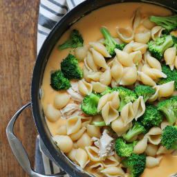 Chicken and Broccoli Shells and Cheese