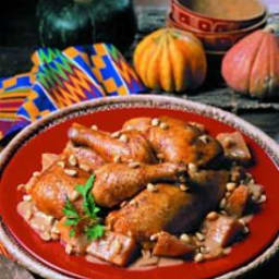 Chicken Baked with Pumpkin and Peanuts