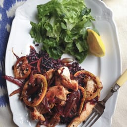 Chicken Breast Sautéed in Sweet Red Onion and Lemon