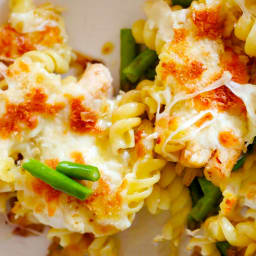 Chicken, Mozzarella, & Asparagus Pasta Casserole