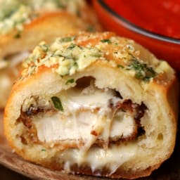 Chicken Parmesan-stuffed Garlic Bread