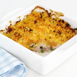 Chicken pie with a carrot thatch