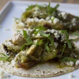 Chicken Tacos with Sorrel Salsa Verde