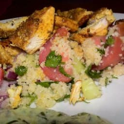 Chicken with Couscous Salad and Yoghurt Pesto