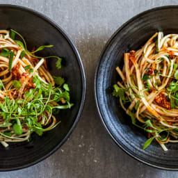 Chile-Oil Noodles With Cilantro