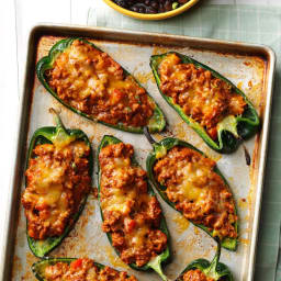 Chili-Stuffed Poblano Peppers