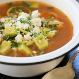 Chipotle Chicken Zucchini Fideo Soup